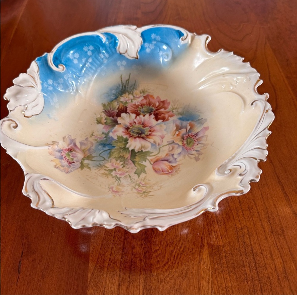 Antique Hand-painted RS Prussia Large Bowl